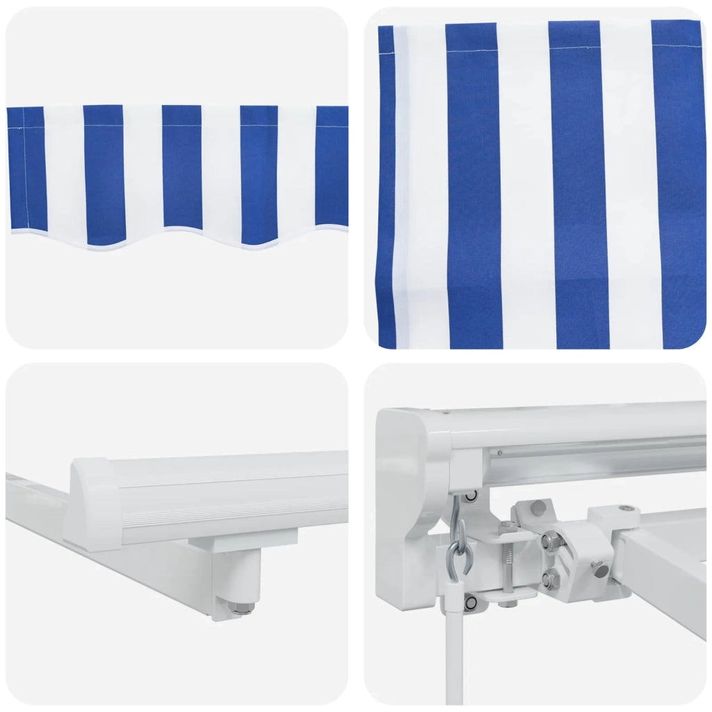 Cornice per Tenda Manuale con LED Blu e Bianco 2,5 x 2 m 3420496