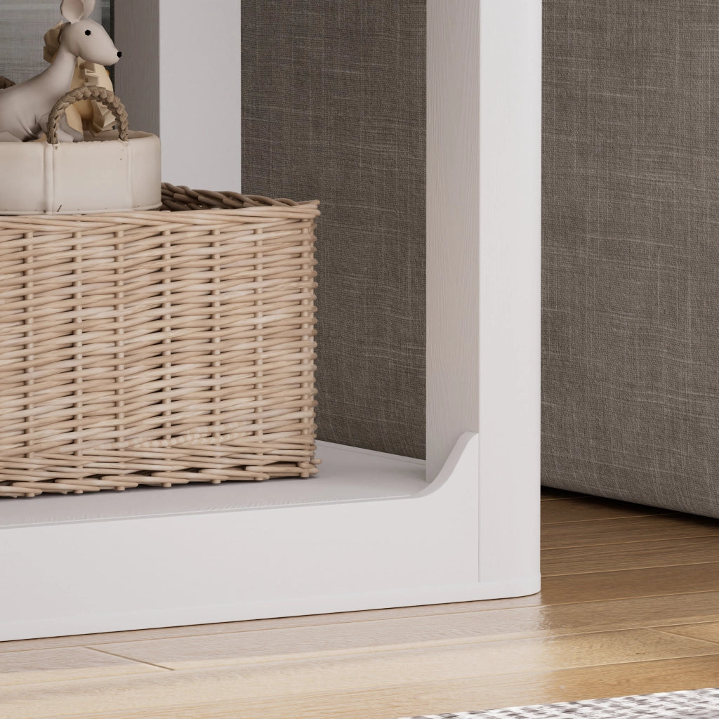 Set di 2 tavolini 50x40x60 cm con 2 ripiani e piano da 3 cm in MDF bianco