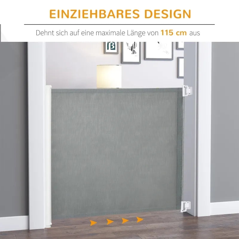 Cancelletto di sicurezza per scale in metallo e plastica, grigio