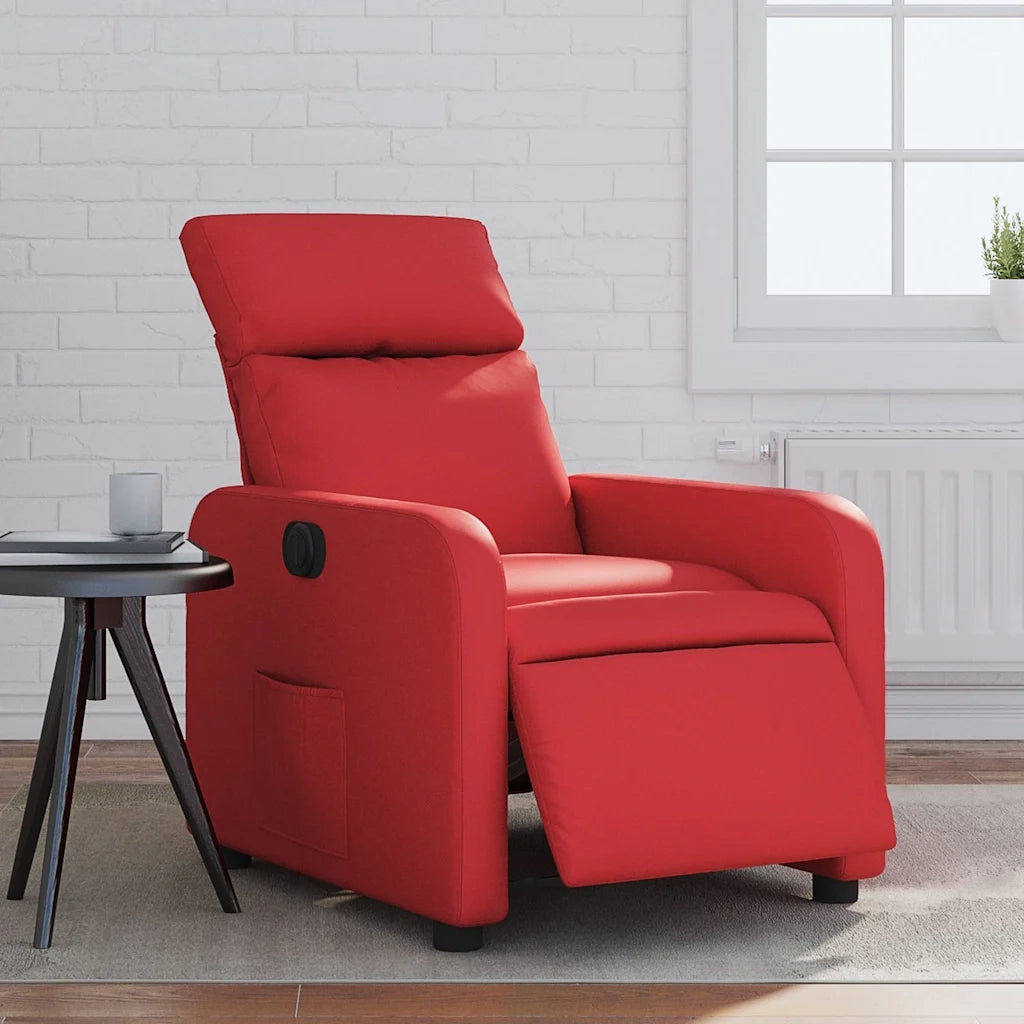 Poltrona | Sedia Relax Reclinabile Elettrica Rossa in Similpelle