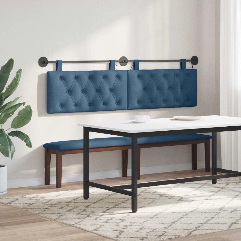 Testiera | Testata sospesa Con luce LED Blu Tessuto