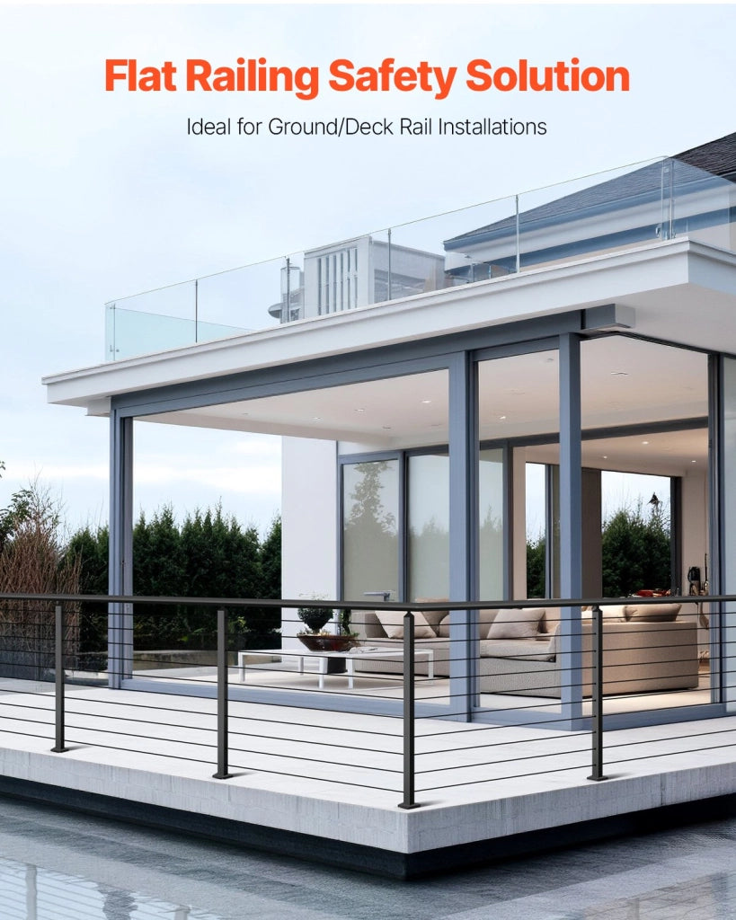 Palo per Ringhiera in Acciaio Inox SUS304 Nero 914x100x100 mm HR-009G a 10 Fori Robusto per Balcone Terrazza Giardino Fai da Te
