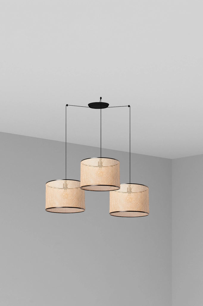 MAMBO 450 3L Lampada sospensione nera/ratan