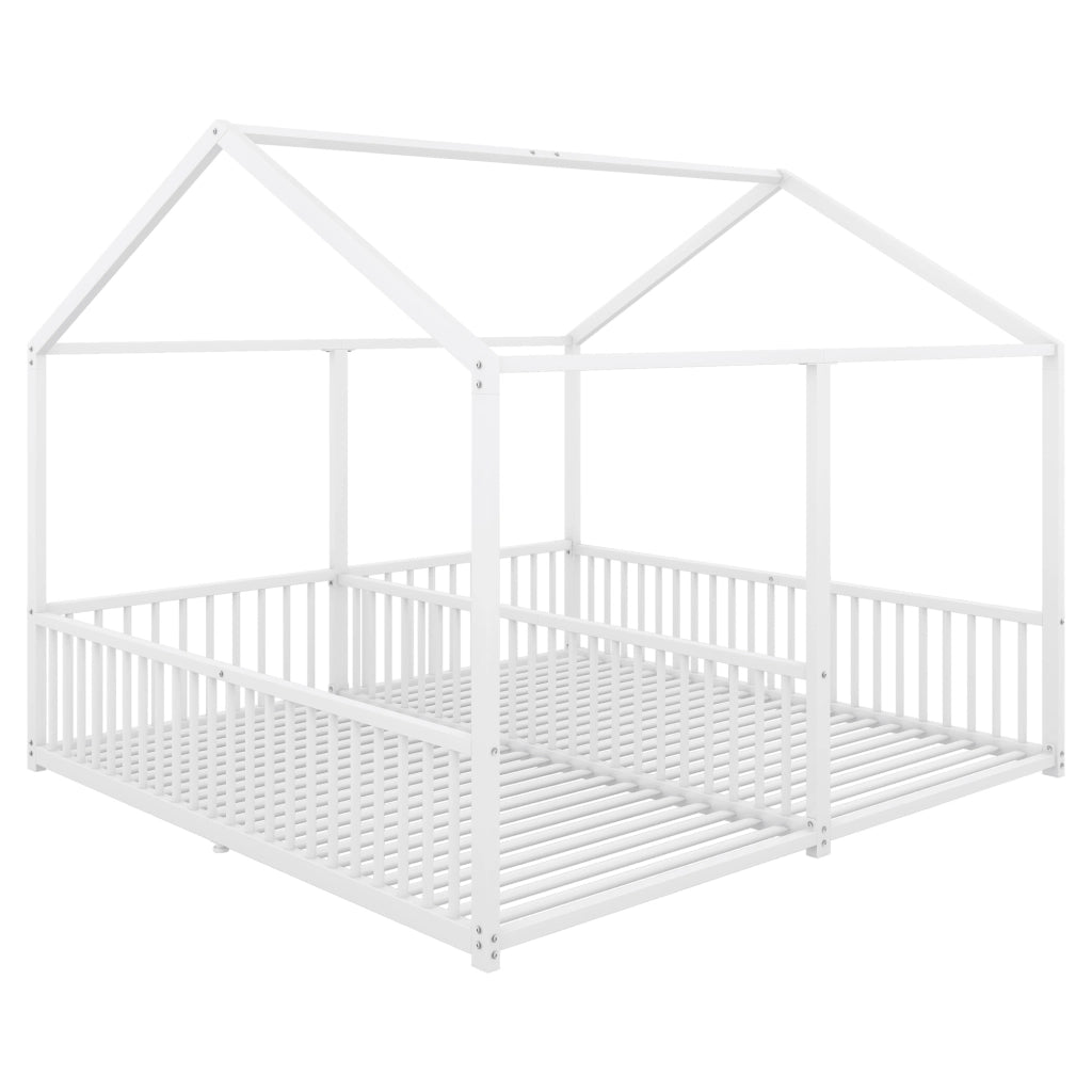 Letto a Soppalco per Bambini ¨C MINIMAL ¨C Metallo Bianco 90x200 con Ringhiera e Scala