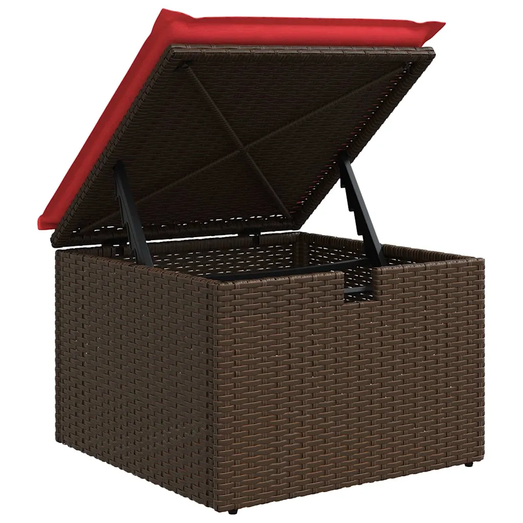 Set di divani con cuscino Marrone e Rosso polyrattan 3359183