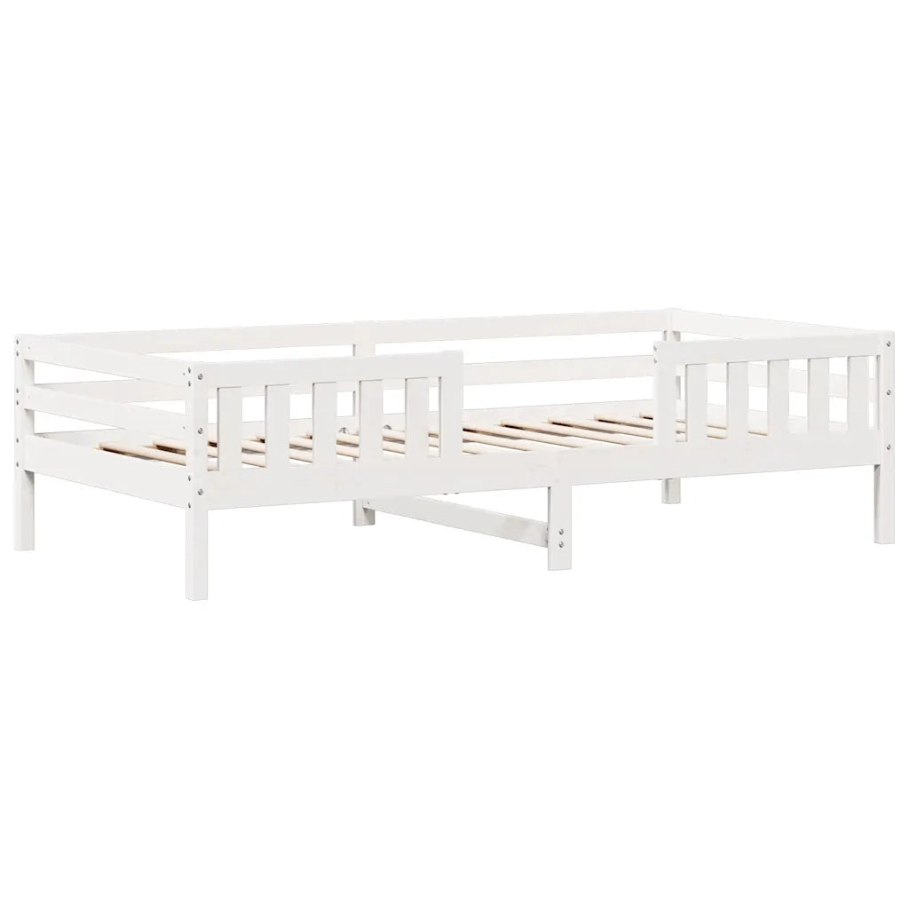 Letto senza Materasso-Struttura Letto Bianco 90x190 cm in Legno Massello Pino 797918