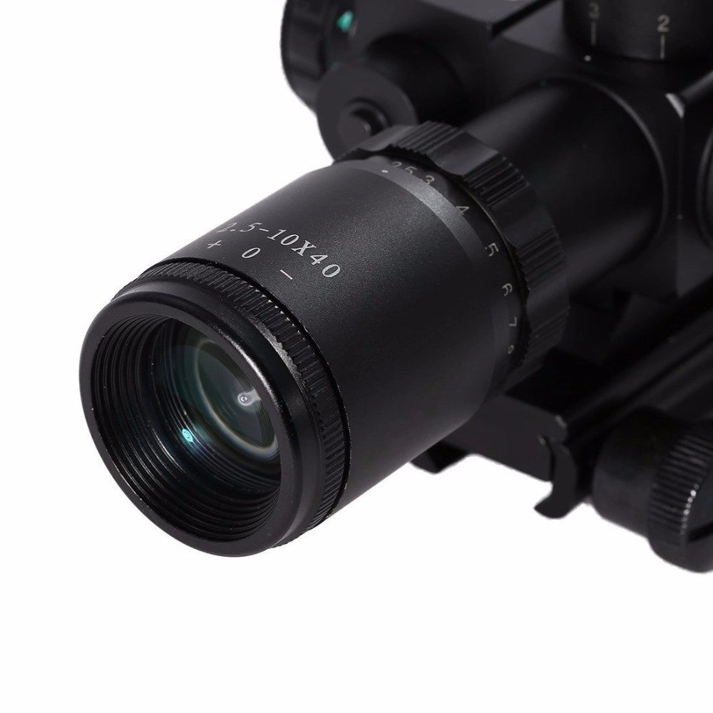 Trade Shop - Mirino Ottico Di Precisione Con Reticolo Illuminato 2.5-10x40 Puntatore Laser -