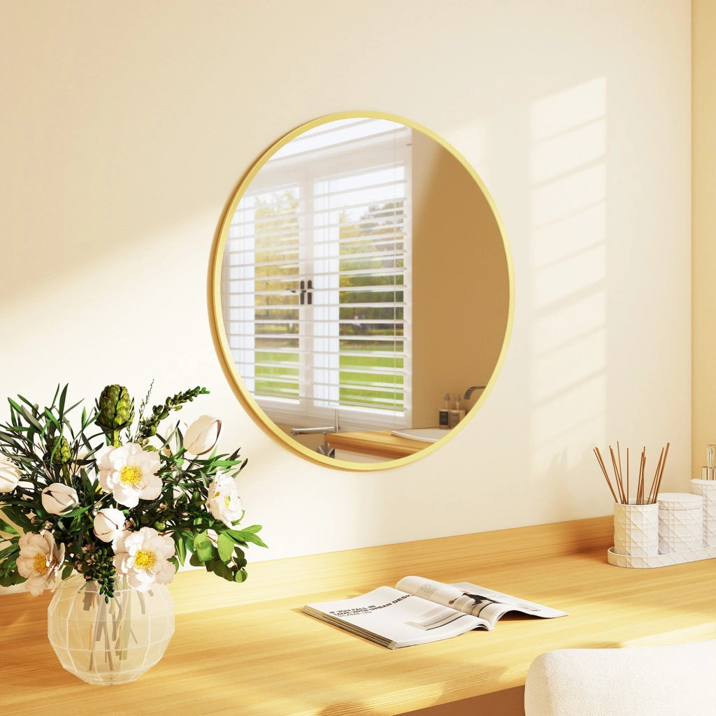 Specchio da Parete Moderno ¨C Minimal ¨C Oro 61x61 cm