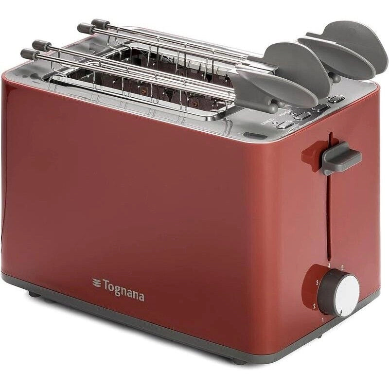 TOGNANA IRIDEA TOSTAPANE CON DOPPIA PINZA E RACCOGLIBRICIOLE 850W ROSSO