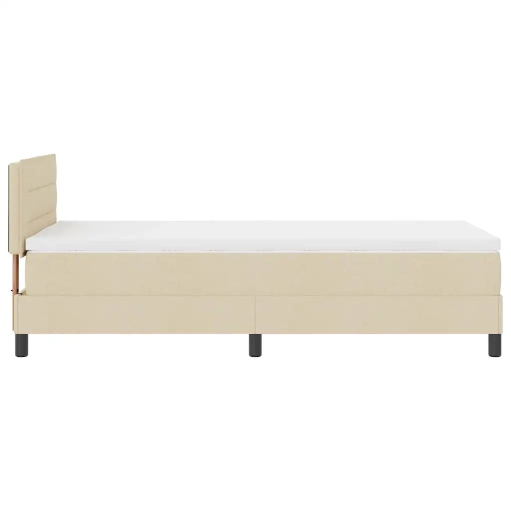Letto a molle con testiera Crema 80 x 200 cm Tessuto 3338571