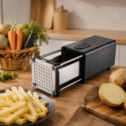 Electric French Fries Cutter/Potato Slicer With 1/2 & 3/8 Inch Stainless Steel Blades, Potato Cutter And Shredder With Non-Slip Feet, For Potatoes, French Fries, And Vegetables