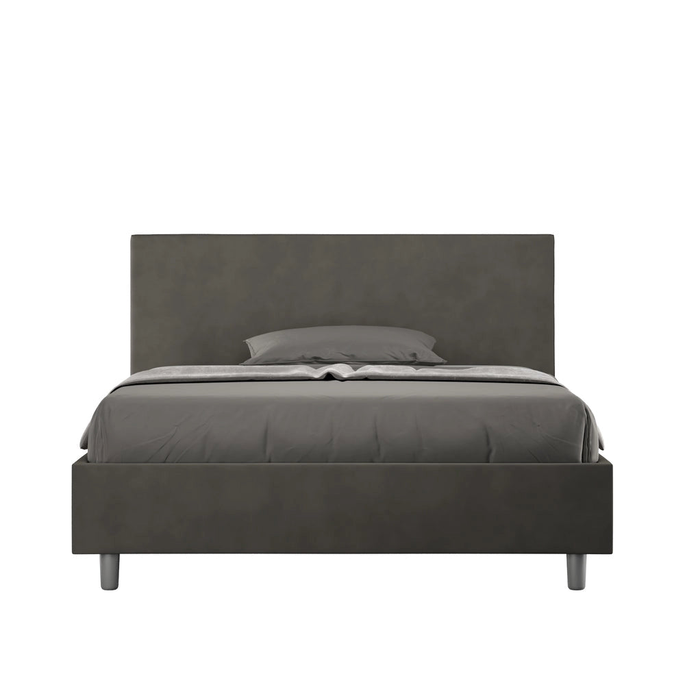 Letto Matrimoniale Large 180x190 cm con Rete Adele Grigio