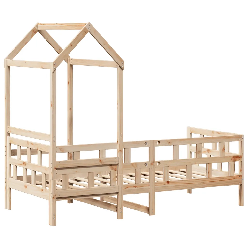 Letto singolo | Letto per adulti | Dormeuse con Tetto 80x200 cm in Legno Massello di Pino