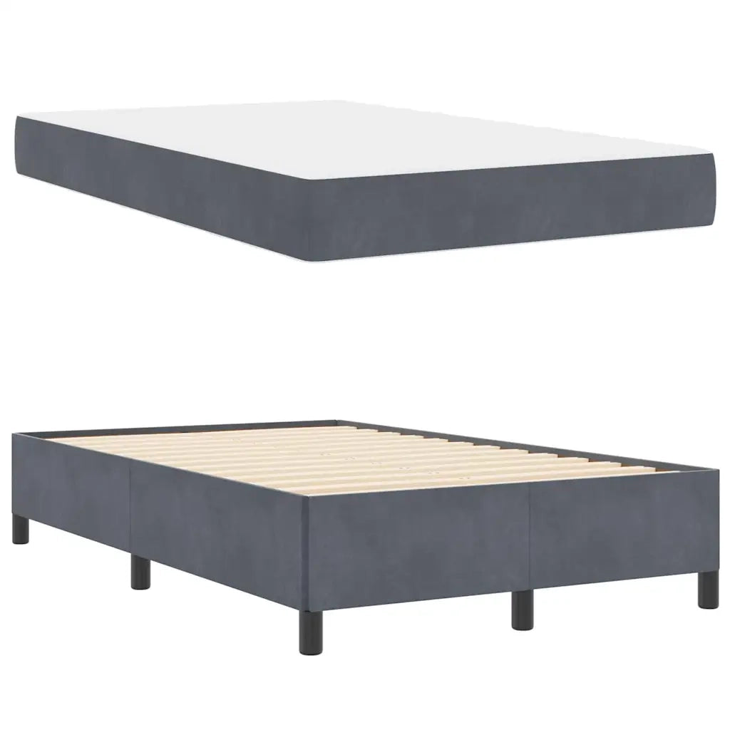 Letto matrimoniale | Letto per adulti | Struttura del letto Grigio scuro 120 x 200 cm Tessuto