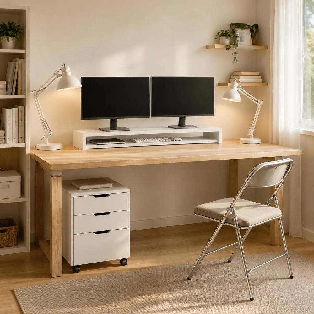 Monitor Stand White 100x24x13 Cm Wood Composite