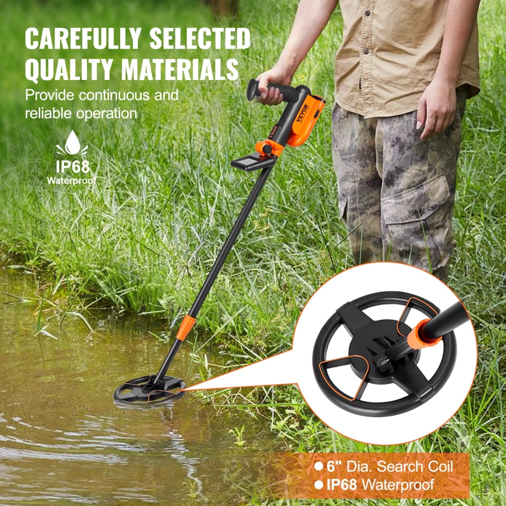 Metal Detector per Bambini TS26 Rilevatore di Metalli Sottoterra Asta Regolabile 66-91cm Bobina IP68 Diametro 15,2cm 7,6-9,6V Portatile