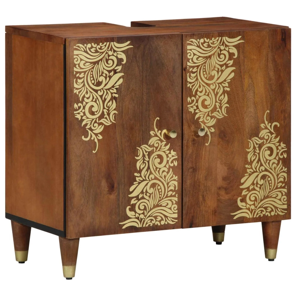 Mobile da Bagno | Armadio sottolavello con porta Marrone miele 62 x 33 x 58 cm