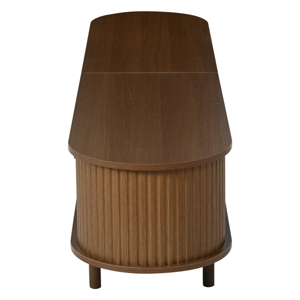 Mobile TV noce 180 cm con ante in rattan