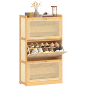 Scarpiera 14 paia 3 ante ribaltabili - Xylo - legno naturale 69x29x119,8cm