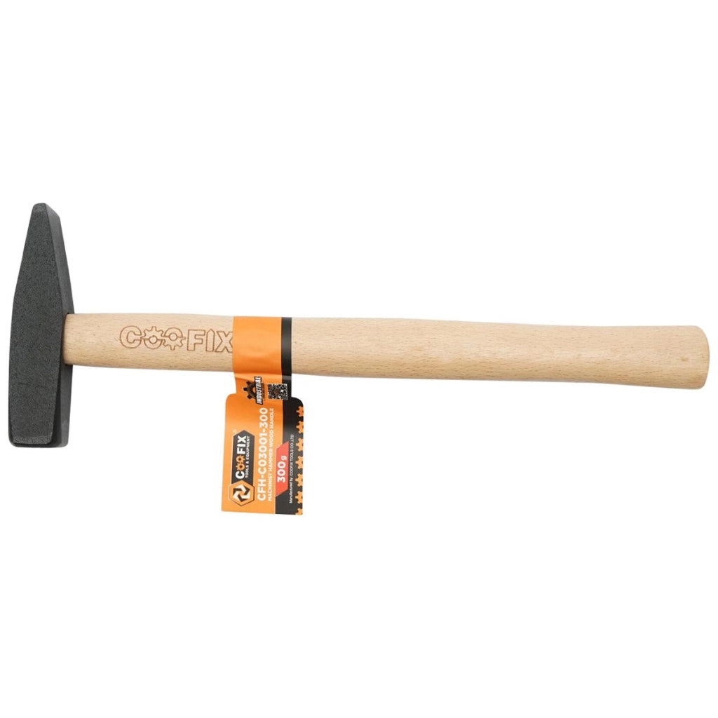 Martello 300g. acciaio, Manico in Legno, Martello da fabbro/meccanico/falegname Coofix