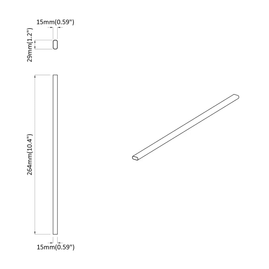 Asta per armadio 12 pz Argento 264 x 15 x 29 mm CFW3938053
