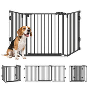 Cancello per Cani Pieghevole in Acciaio ¨C Minimal ¨C Nero 202.5x2x76cm