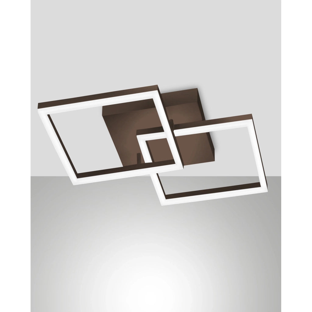 Fabas Bard Applique Corten 2 Luci Design Moderno Ruggine Finitura Calda