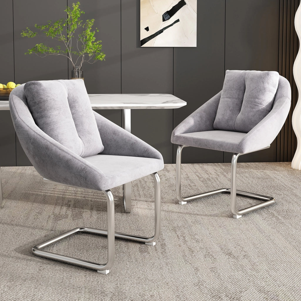 SEDIA Set da 6 pezzi in velluto grigio