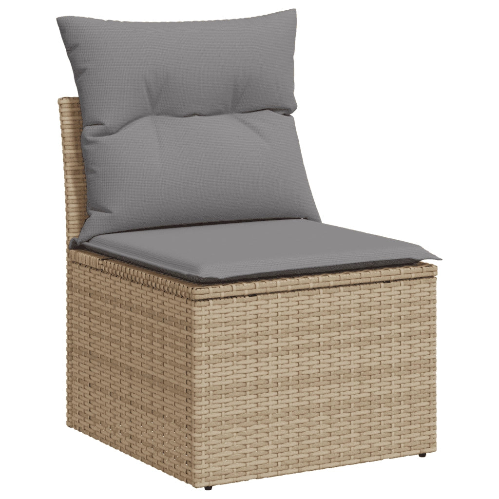 Set Divano da Giardino 9 pz con Cuscini Beige in Polyrattan 3260141