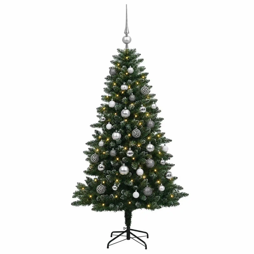 Albero di Natale Artificiale con Palline 120 cm 150 LED 3466191