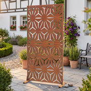 Pannello Divisorio Kilsturd in Acciaio Corten a Motivo Decorativo 180x90 cm - Marrone Ossidato casa.pro
