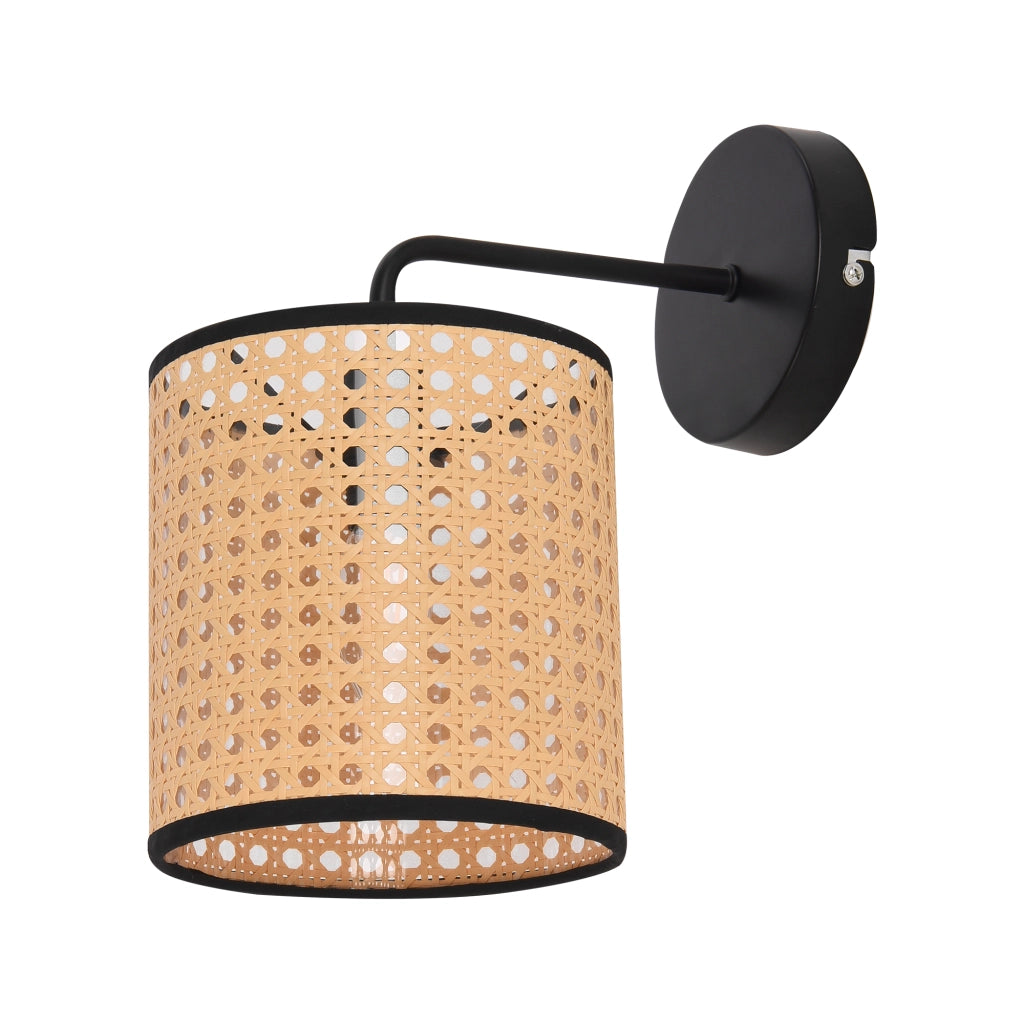 Set di 3 Applique Southend per Interni con Paralume Cilindrico - Nero / Beige lux.pro