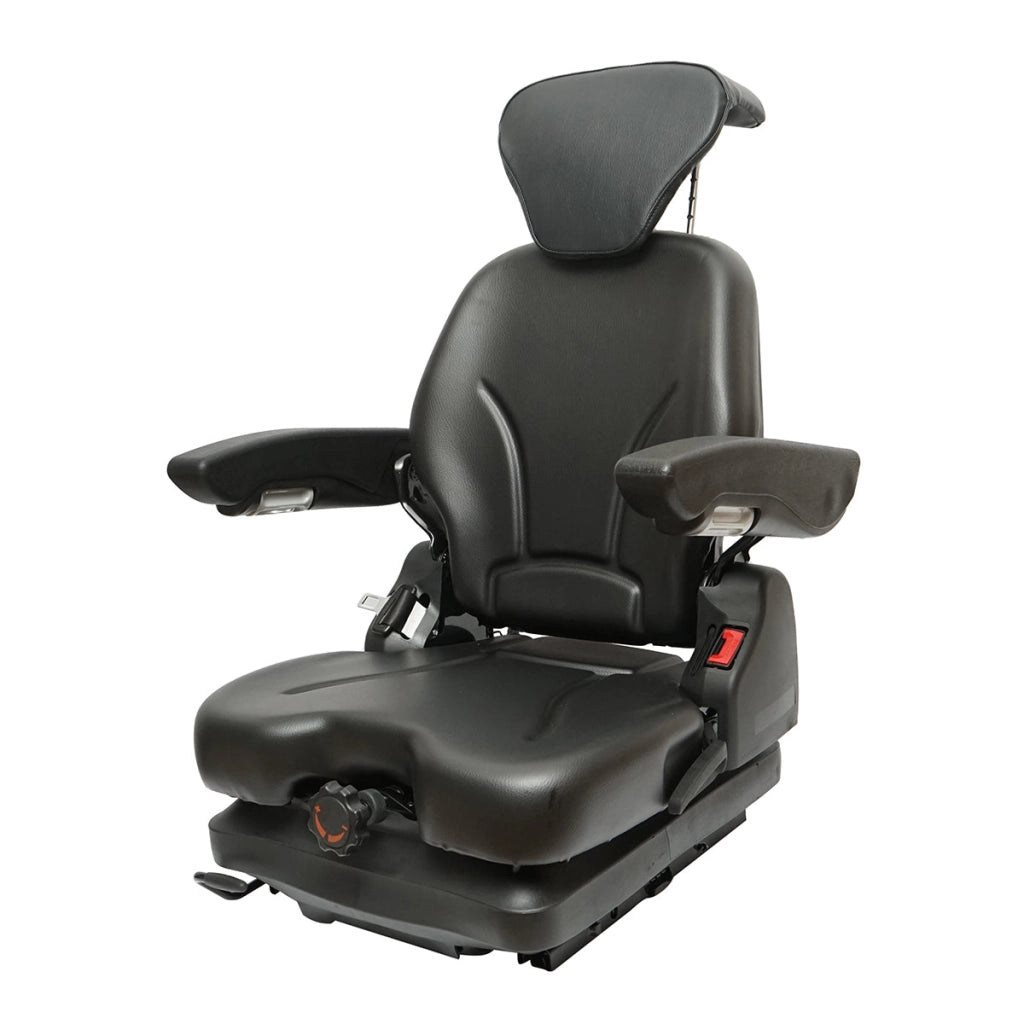 Sedile universale regolabile per trattore con cintura di sicurezza e braccioli 610x390mm
