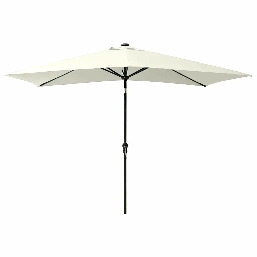 Ombrellone a Sbalzo con Palo in Acciaio e LED Sabbia 2x3 m 313787