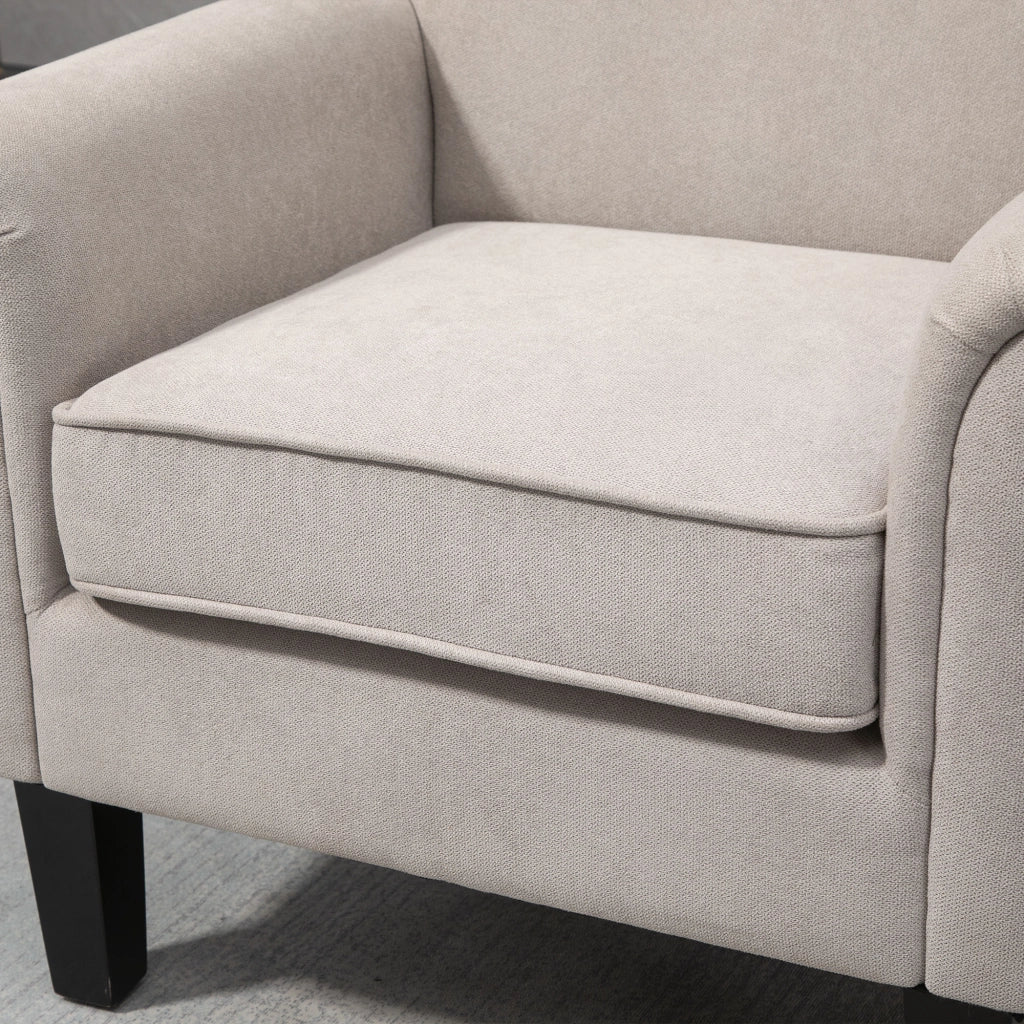 Poltrona in Legno e Tessuto ¨C Minimal ¨C Grigio e Marrone 79x78x87
