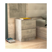 Comodino in Kit Rovere Platino a 2 Cassetti 45 x 34 x h 47 cm per Camera da Letto