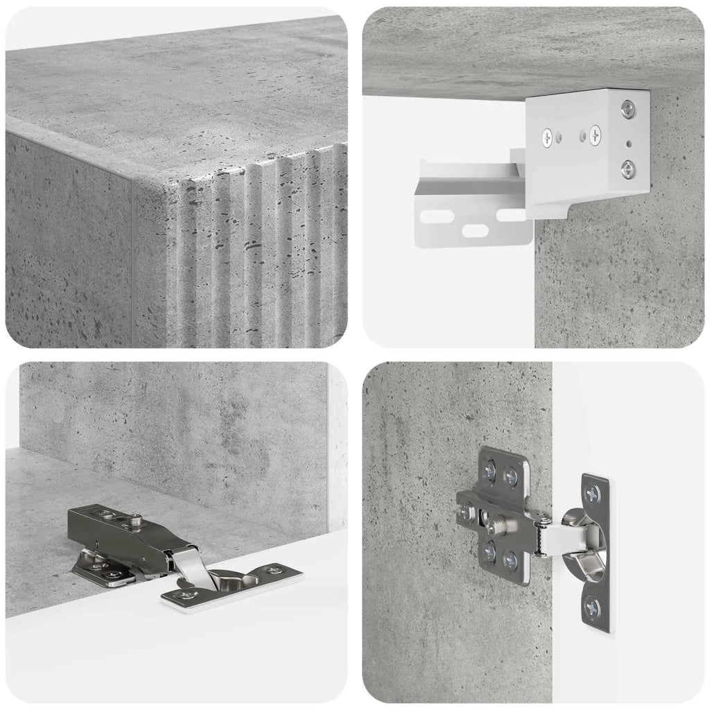Set mobile TV 5 pcs Grigio cemento Legno multistrato 3409072