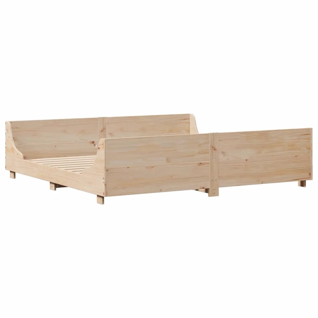 Letto senza Materasso-Struttura Letto 180x200 cm in Legno Massello di Pino 518838