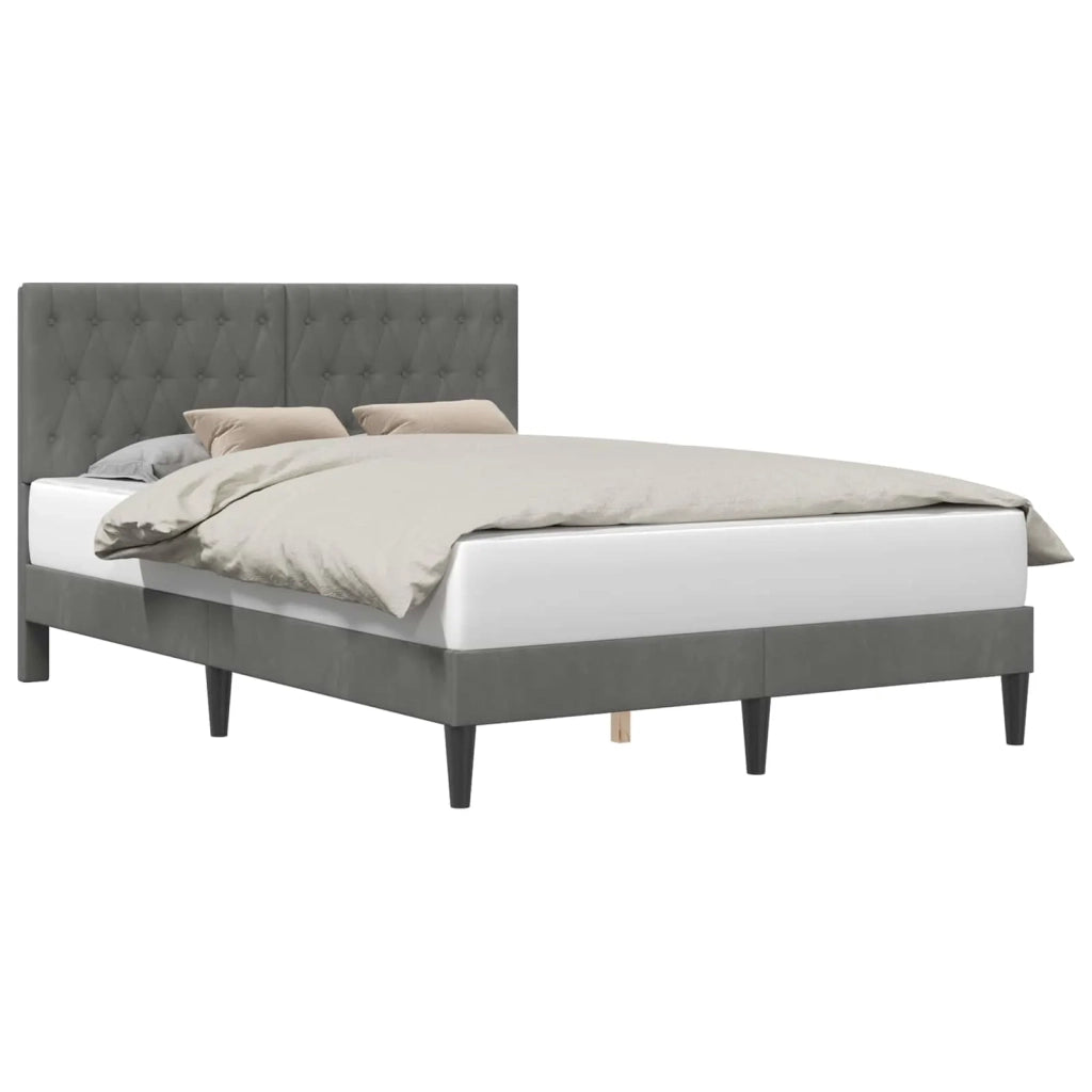 Letto matrimoniale | Letto per adulti | Struttura del letto Grigio Scuro 120 x 200 cm Velluto