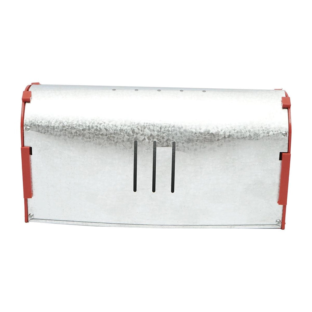 Mangiatoia per Conigli in Lamiera Zincata e Plastica Rigida, 25x9x13 cm