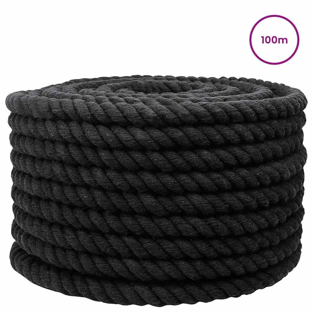 Corda di Cotone 16 mm 100 m Nero 100% Cotone 42011823