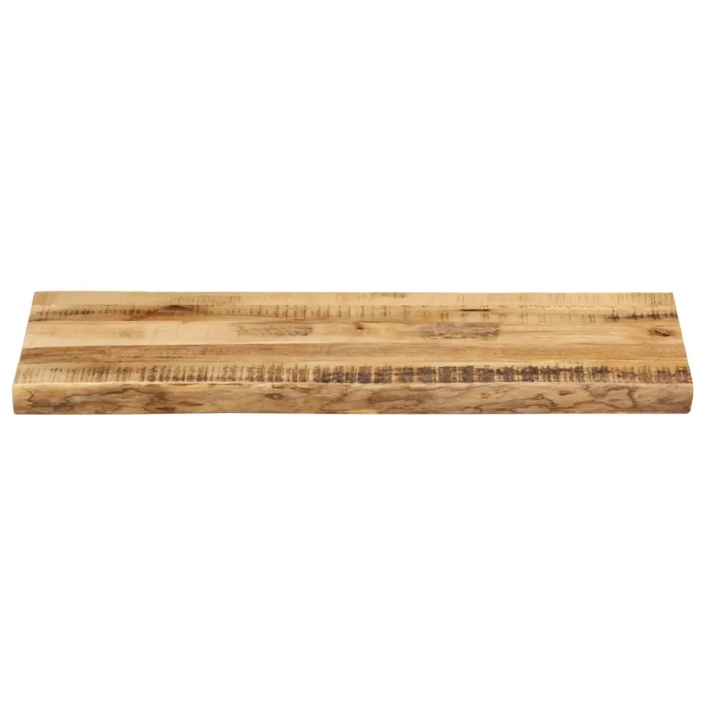 Piano Tavolo | Superficie Tavolo | Piano Scrivania Bordi Vivi 100x40x3,8 cm Legno di Mango Grezzo