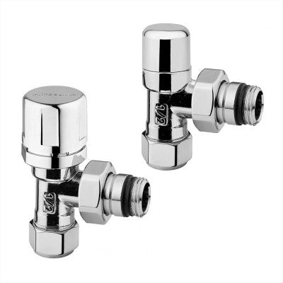 Kit valvola manuale e detentore raccordo rame 14 mm cromo