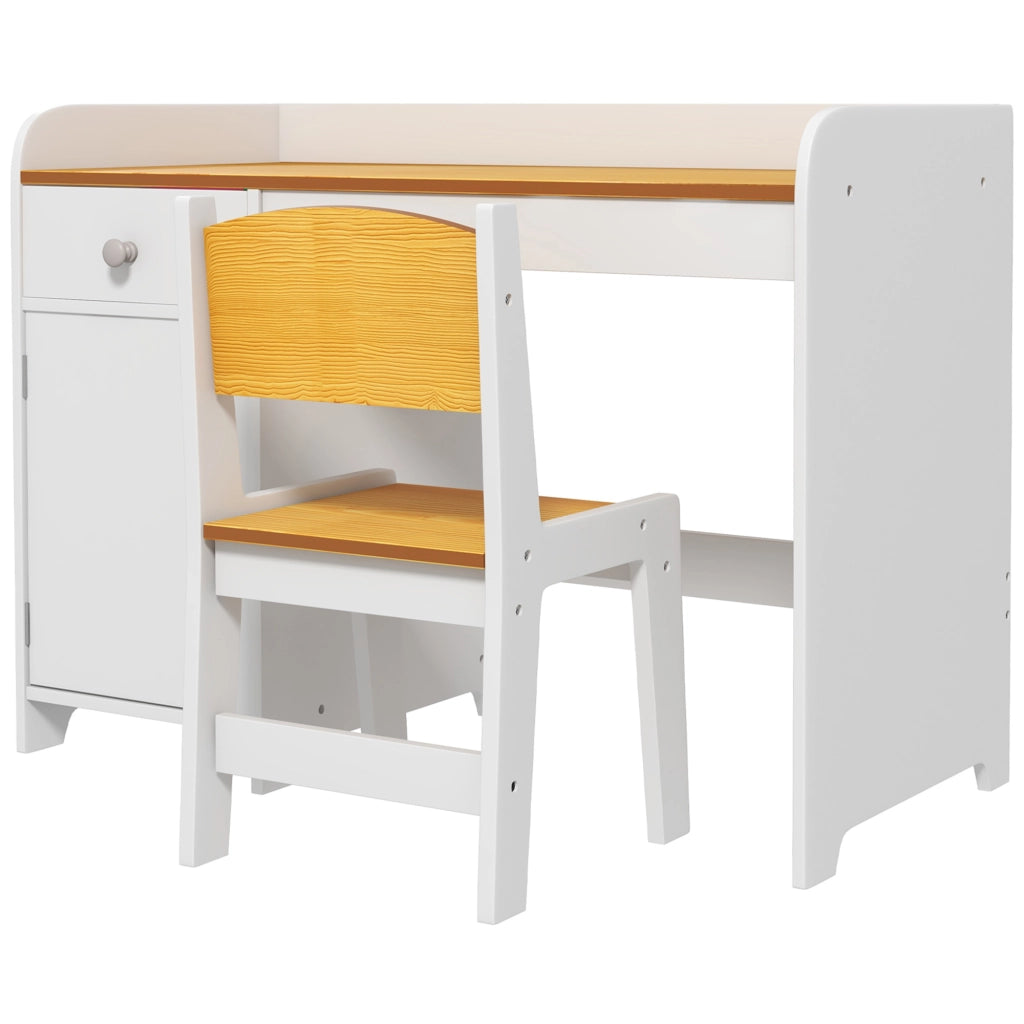 Sedia da Bambini e Banco Scuola ¨C Zephmum ¨C Bianco Legno