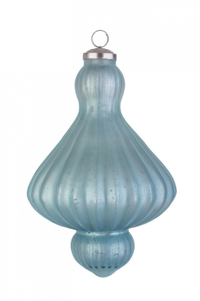 Pendaglio vetro Gloss trottola azzurro opaco