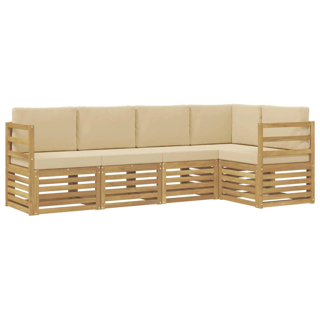 Set di divani da esterno 5 pcs Bianco e Beige 3391818