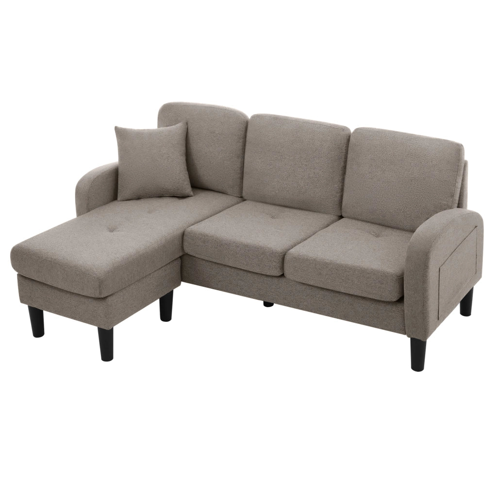 Divano Angolare con Chaise Longue 3 Posti ¨C MINIMAL ¨C Tessuto Cotone, 166x118x77 cm
