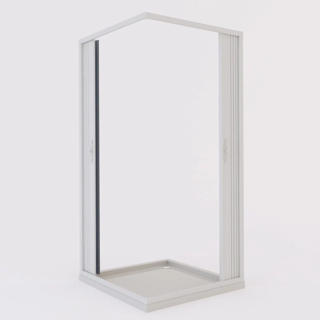 Box doccia a soffietto in PVC 80x80 cm H 185 mod. Aster con apertura centrale