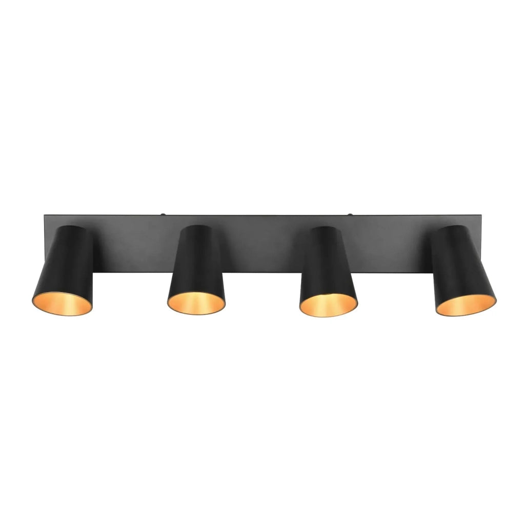 LÚZETE - SPOT DA SOFFITTO/PARETE 4 LUCI METALLO NERO GU10 SILVANO