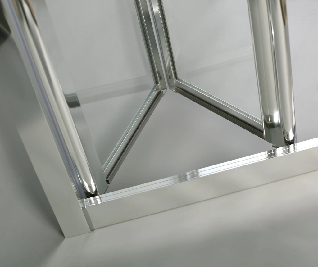 Box doccia angolare AKORD pieghevole + laterale fisso 70x70 cm cromo trasparente